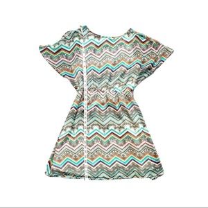 Francesca’s Blue Rain Chevron Open Back Dress